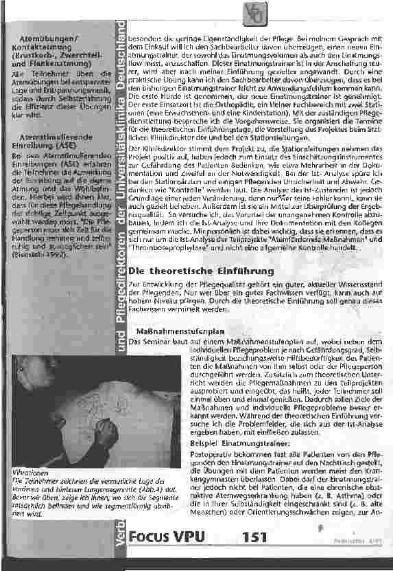 Vorschauseite 5: Einführung neuer und modifizierter Methoden zur Thromboseprophylaxe Ein Qualitätssicherungsprojekt des Pflegedienstes am Universitätsklinikum Essen