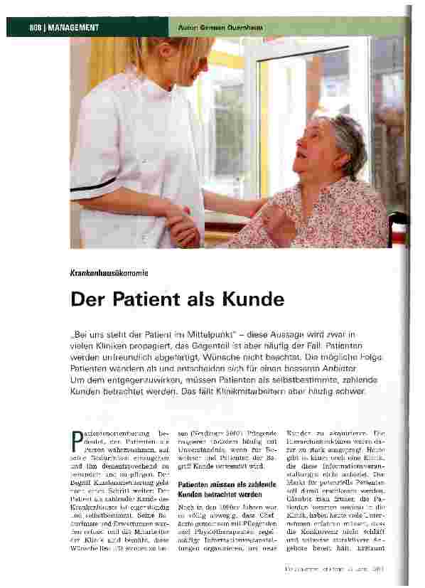 Vorschauseite 1: Der Patient als Kunde