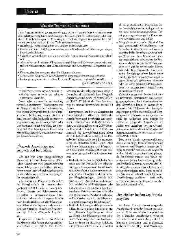 Vorschauseite 3: Ambient Assisted LivingWie neue Technologien pflegende Angehörige entlasten können