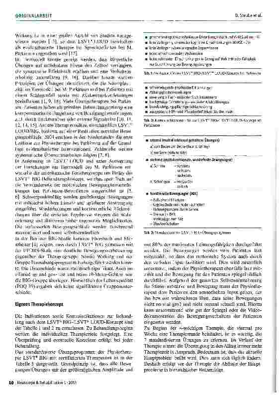 Vorschauseite 2: Rehabilitation bei Morbus Parkinson -das LSVT® BIG-/LSVT®LOUD-Konzept