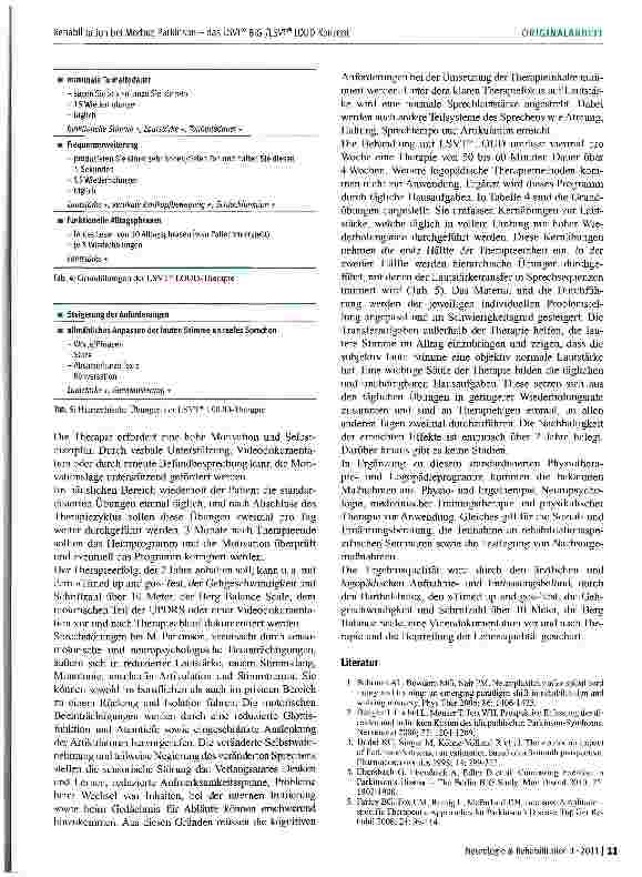 Vorschauseite 3: Rehabilitation bei Morbus Parkinson -das LSVT® BIG-/LSVT®LOUD-Konzept