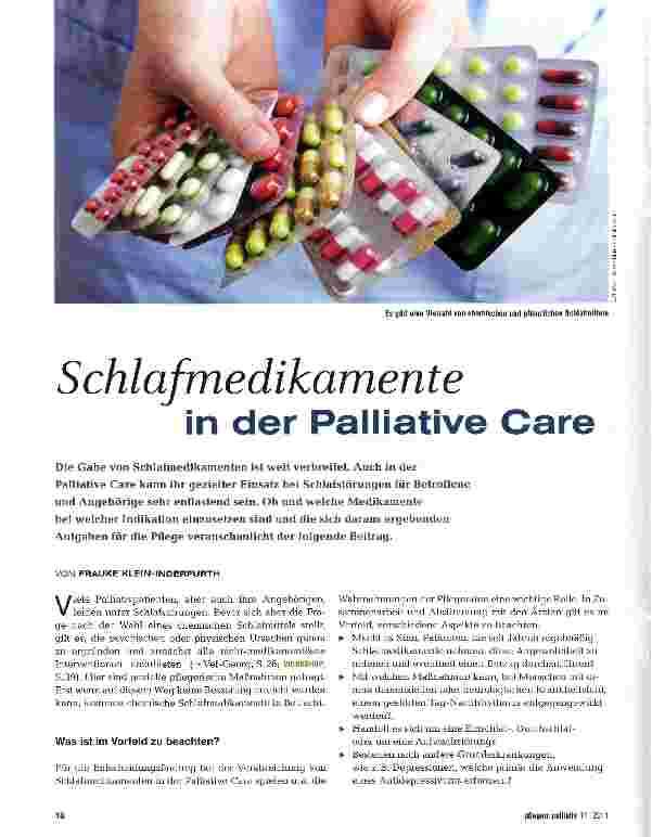 Vorschauseite 1: Schlafmedikamente in der Palliative Care
