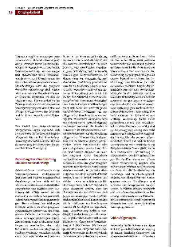 Vorschauseite 4: Qualität braucht Kompetenz und Verantwortung -Herausforderungen und Perspektiven einer Advanced Nursing Practice für die Gesundheitsversorgung aus pflegewissenschaftlicher Sicht