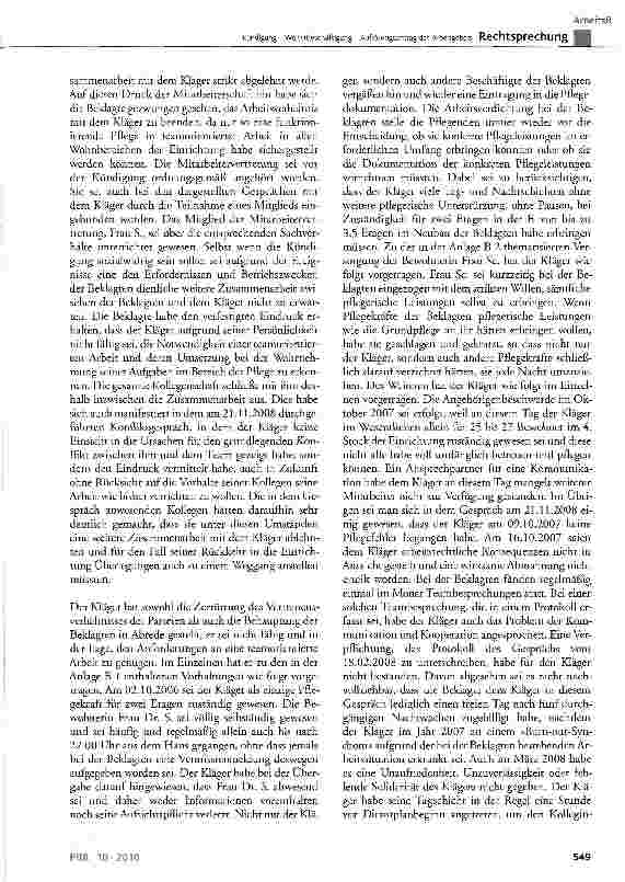 Vorschauseite 3: Kündigung - Weiterbeschäftigung - Auflösungsantrag des ArbeitgebersKSchG § 1 Abs. 2, § 9 Abs. 1 Satz 2; EvKiMAVertrG § 41