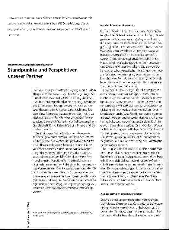 Vorschauseite 1: Standpunkte und Perspektiven unserer Partner