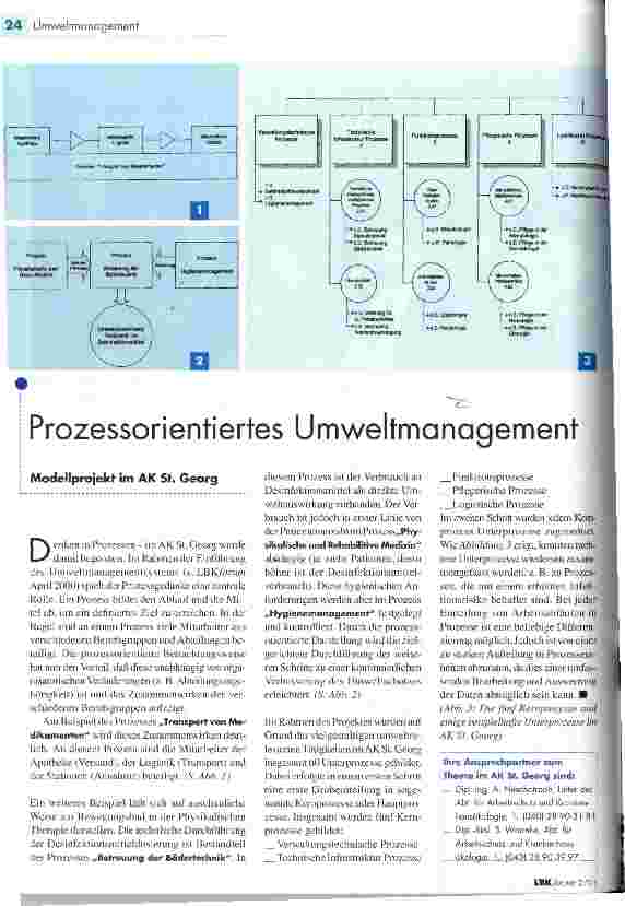 Vorschauseite 1: Prozessorientiertes Umweltmanagement Modellprojekt im AK St. Georg