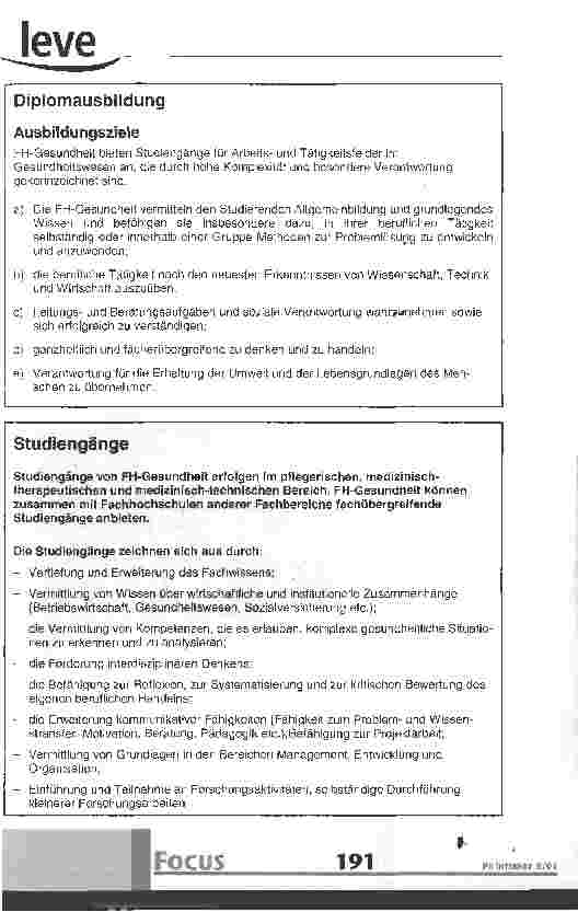 Vorschauseite 3: Fachhochschule - wo stehen wir heute?