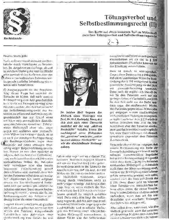 Vorschauseite 1: Tötungsverbot und Selbstbestimmungsrecht (II)