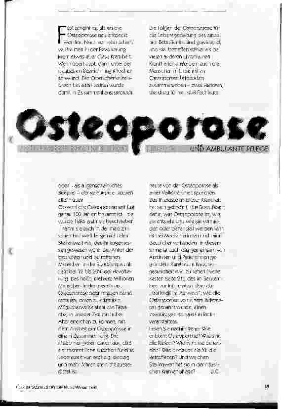 Vorschauseite 1: Osteoperose Die Krankheit - Schicksal und Verlauf
