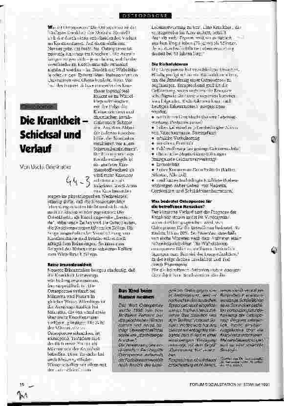 Vorschauseite 2: Osteoperose Die Krankheit - Schicksal und Verlauf