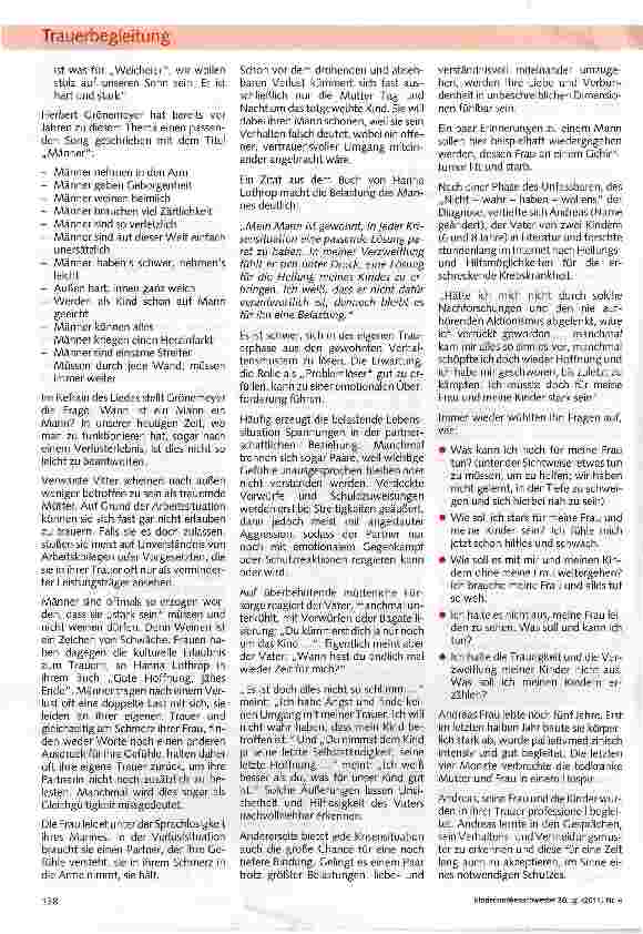 Vorschauseite 2: Wie geht der Mann mit einer lebensbedrohenden Erkrankung um?
