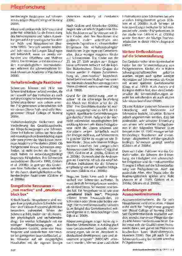 Vorschauseite 2: Pflegerische Schmerzerfassung bei extrem unreifen Frühgeborenen im deutschen Sprachraum