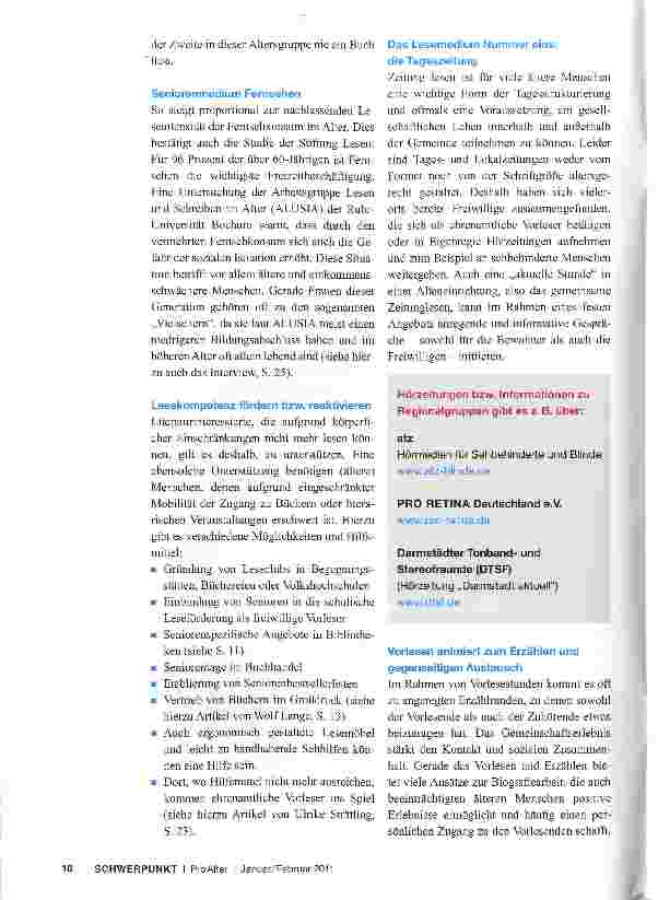 Vorschauseite 2: Freude verspüren, am Leben teilhaben, Wissen erwerben, Erinnerungen weckenWarum lesen so wichtig ist