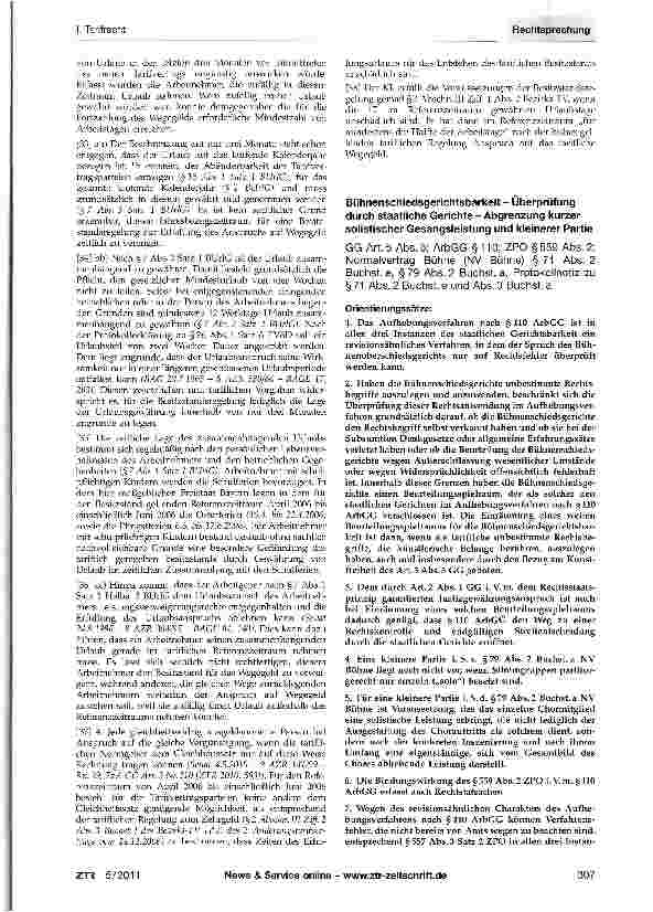 Vorschauseite 4: Tarifliches Wegegeld - Besitzstand - GleichheitssatzGG Art. 3 Abs. 1; BUrIG §§1, 7, 11 Abs. 1, §13 Abs. 1 Satz 1; Bezirkstarifvertrag Nr. 11 zum BMT-G II (BTV Nr. 11); 2. Landesbe…