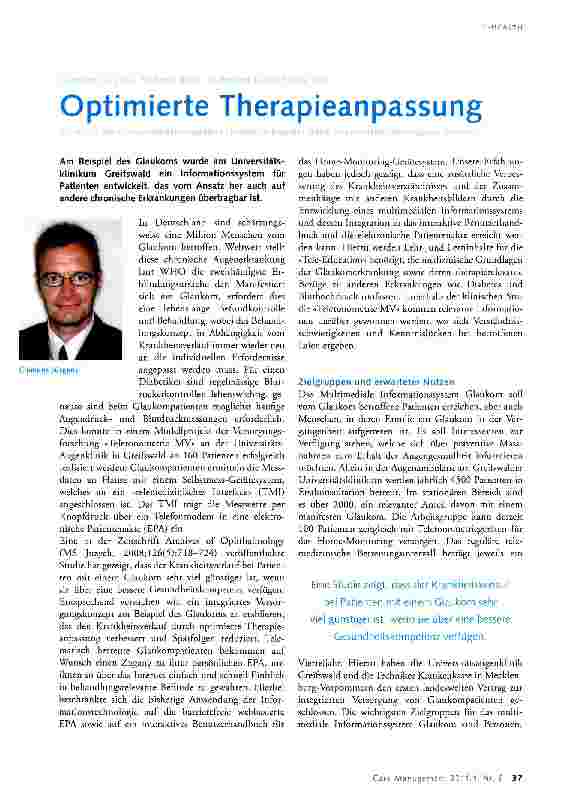 Vorschauseite 1: Optimierte Therapieanpassung