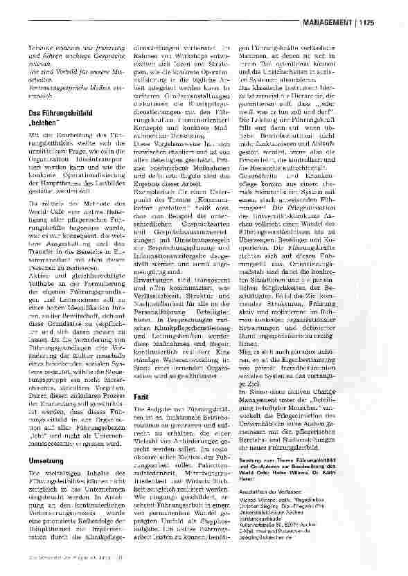 Vorschauseite 3: Entwicklung und Implementierung eines Führungsleitbildes