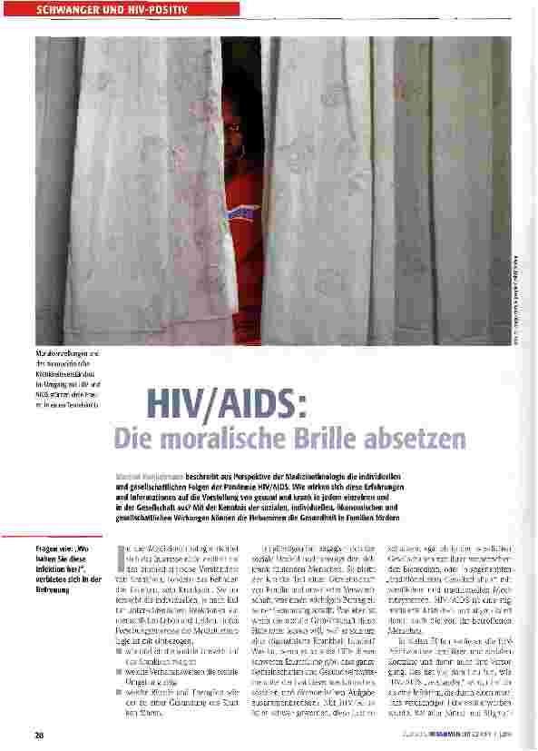 Vorschauseite 1: HIV/AIDS: Die moralische Brille absetzen