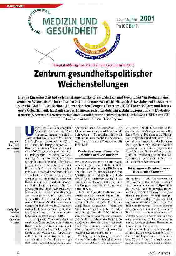 Vorschauseite 1: Zentrum gesundheitspolitischer Weichenstellungen