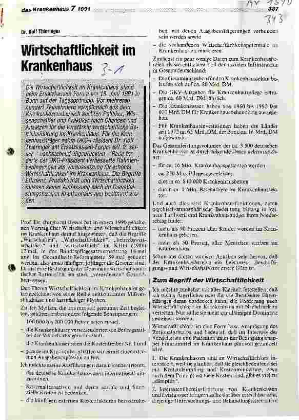 Vorschauseite 1: Wirtschaftlichkeit im Krankenhaus