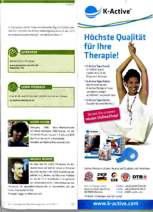 Vorschauseite 4: Effekte eines Jonglierkurses bei Patienten mit chronischen Rückenschmerzen