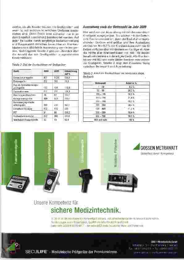 Vorschauseite 2: Medizinisch-technische Großgeräte - Bestand und Ausstattung