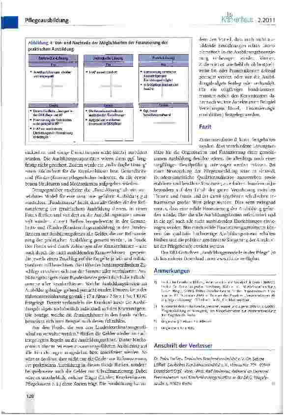 Vorschauseite 6: Zusammenführung der Pflegeausbildungen in einem Berufsgesetz -mögliche Schwierigkeiten und Konsequenzen