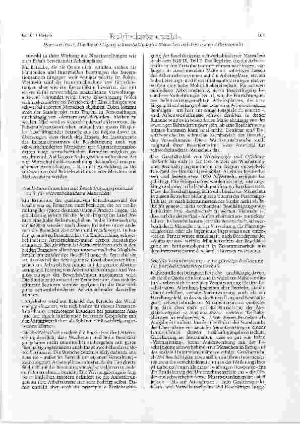 Vorschauseite 4: Die Beschäftigung schwerbehinderter Menschen auf dem ersten Arbeitsmarkt: Einstellunesgründe und Einstellungshemmnisse - Akzeptanz der Instrumente zur Integration.