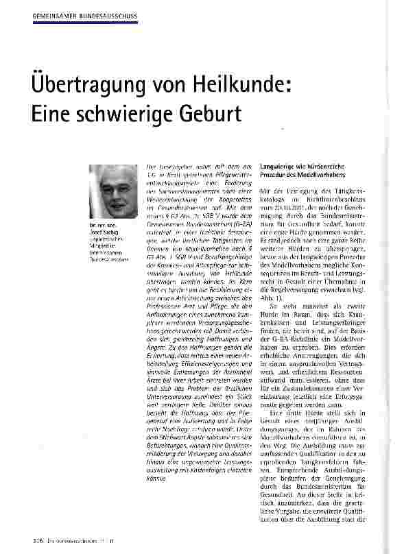 Vorschauseite 1: Übertragung von Heilkunde: Eine schwierige Geburt