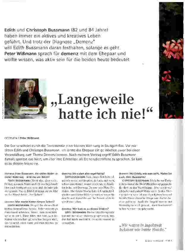 Vorschauseite 1: „Langeweile hatte ich nie!