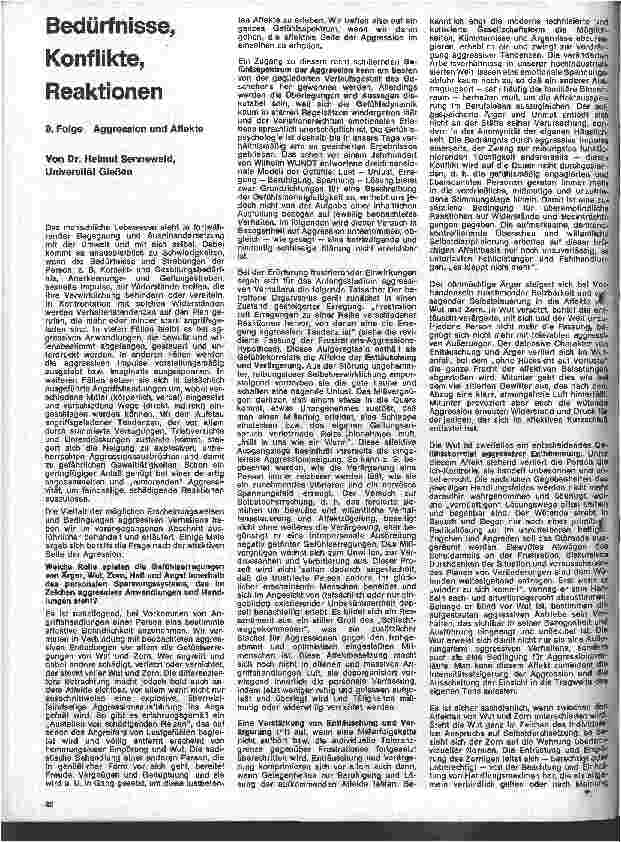 Vorschauseite 1: Bedürfnisse, Konflikte, Reaktionen 9. Folge: Aggression und Affekte