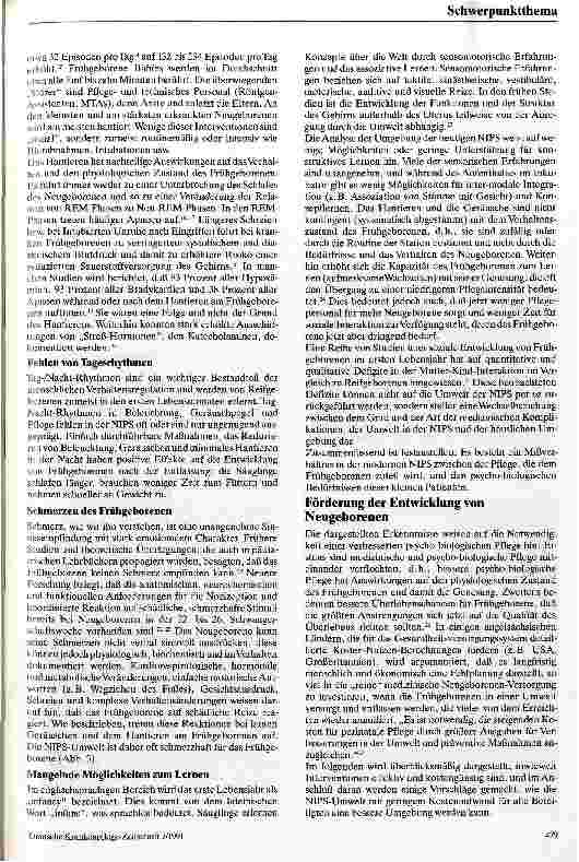Vorschauseite 2: Psycho-biologische Aspekte der Pflege von Frühgeborenen