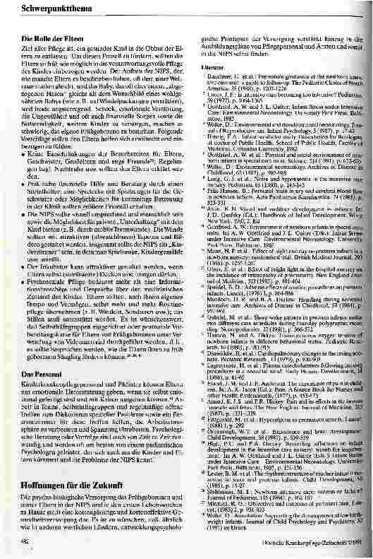Vorschauseite 5: Psycho-biologische Aspekte der Pflege von Frühgeborenen