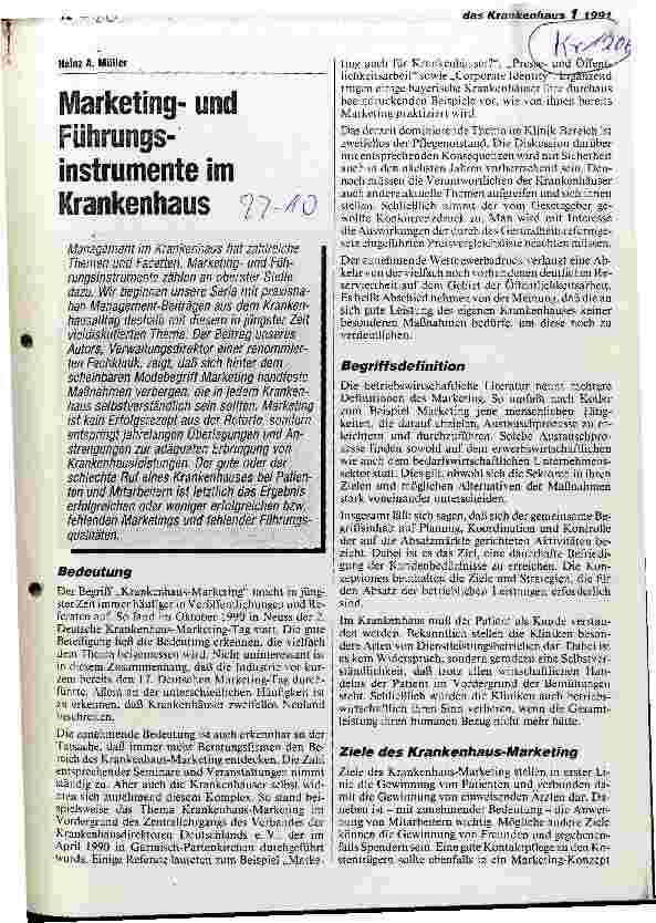 Vorschauseite 1: Marketingund Führungsinstrumente im Krankenhaus
