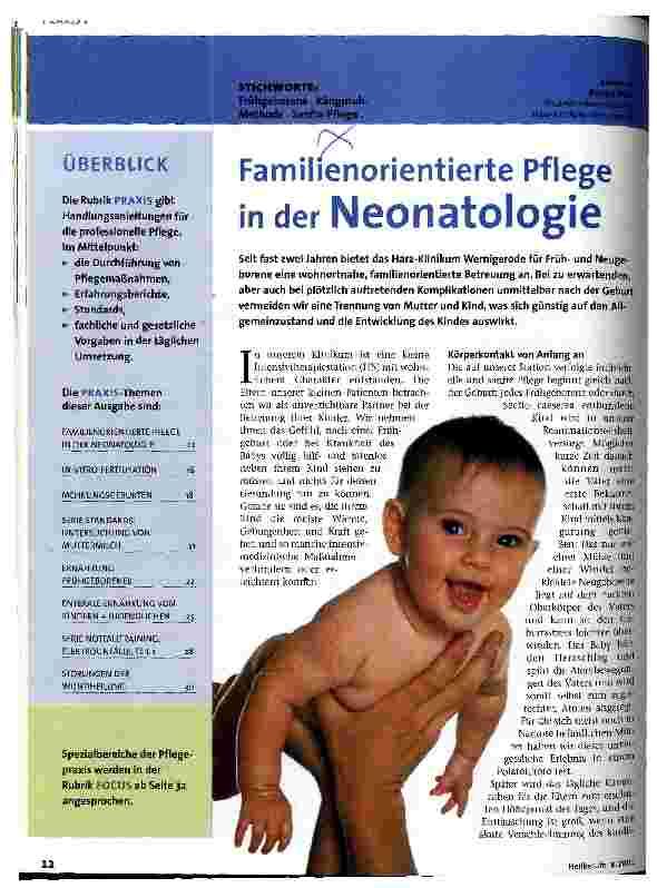 Vorschauseite 1: Familienorientierte Pflege in der Neonatologie