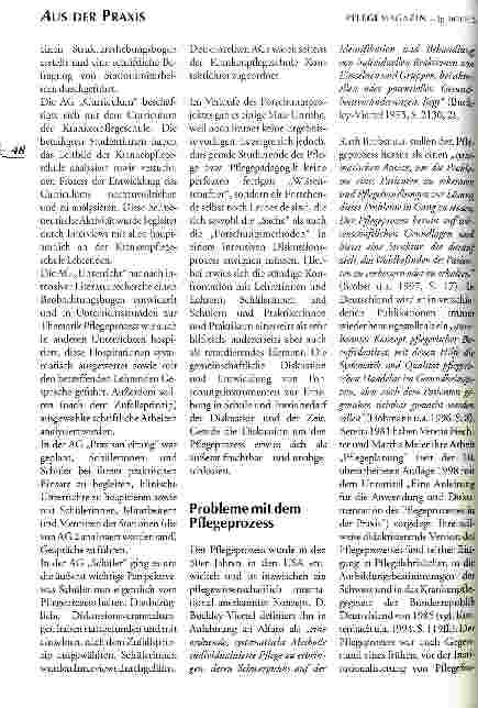 Vorschauseite 6: Der Pflegeprozess in Schule und Praxis - Pflege forscht