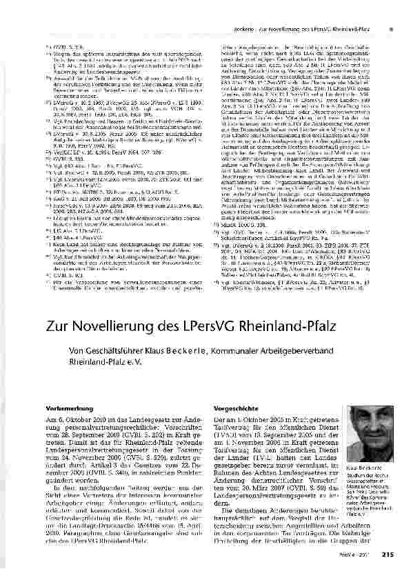Vorschauseite 1: Zur Novellierung des LPersVG Rheinland-Pfalz