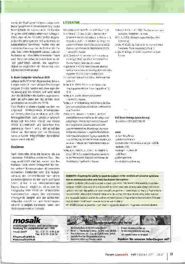Vorschauseite 6: Wiedergewinnung der Kommunikation bei einem Locked-in-Syndrom