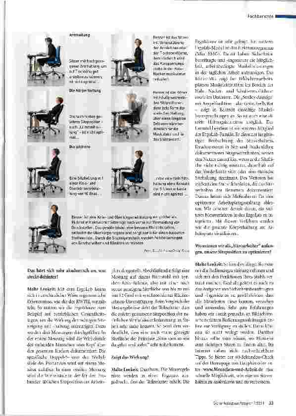 Vorschauseite 2: Körpergerechtes Arbeiten will gelernt sein