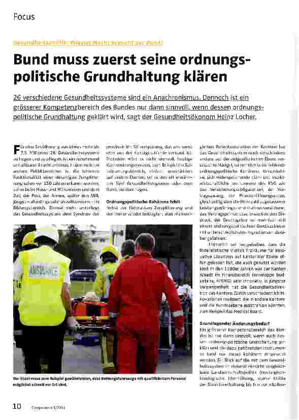 Vorschauseite 1: Bund muss zuerst seine ordnungspolitische Grundhaltung klären