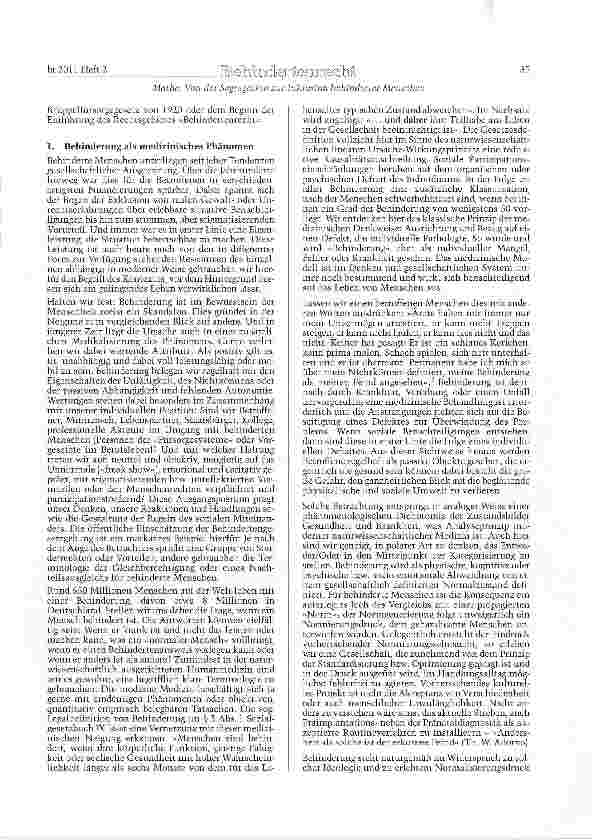 Vorschauseite 2: Von der Segregation zur Inklusion behinderter Menschen