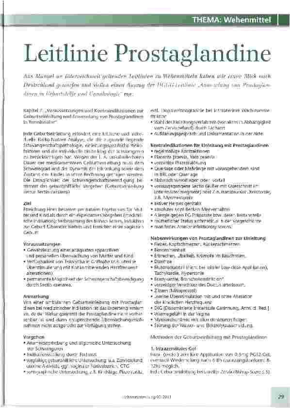 Vorschauseite 1: Leitlinie Prostaglandine