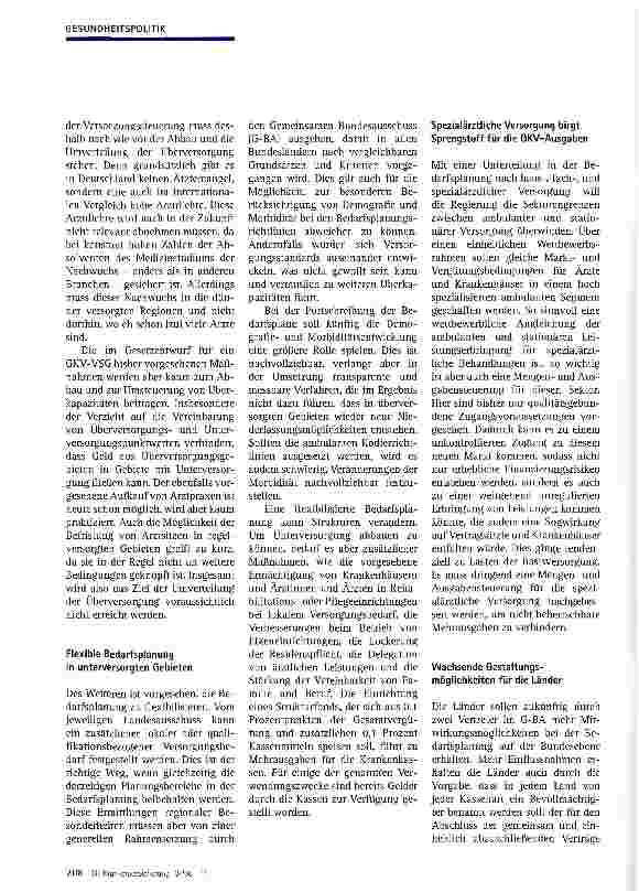 Vorschauseite 2: Aktuelle Reformbaustellen der Gesundheitspolitik