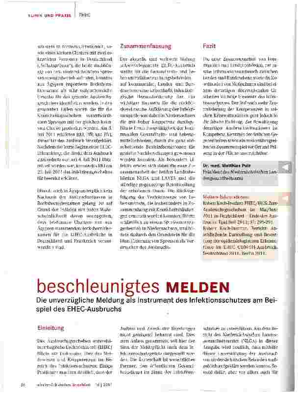 Vorschauseite 1: beschleunigtes MELDEN