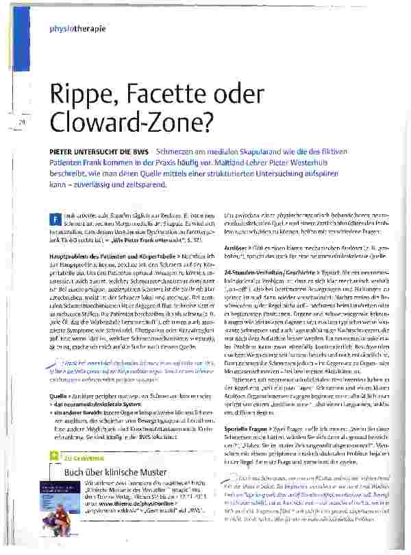 Vorschauseite 1: Rippe, Facette oder Cloward-Zone?