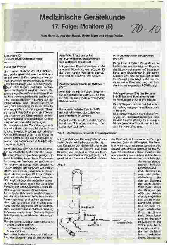 Vorschauseite 1: Medizinische Gerätekunde 17. Folge: Monitore (5)
