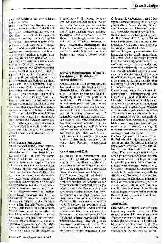 Vorschauseite 4: Sicherheit für Bedienstete und Patienten im Krankenhausbereich