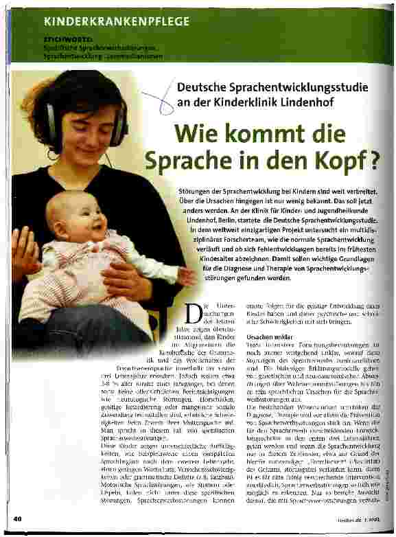 Vorschauseite 1: Wie kommt die Sprache in den Kopf?