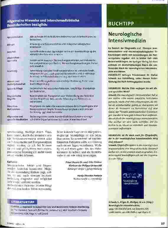 Vorschauseite 2: Besonderheiten der Pflege auf der ITS