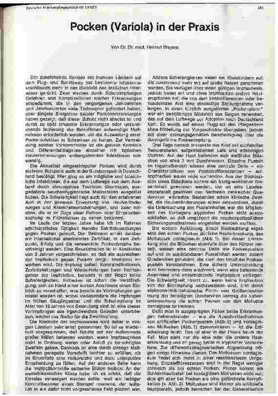Vorschauseite 1: Pocken (Variola) in der Praxis