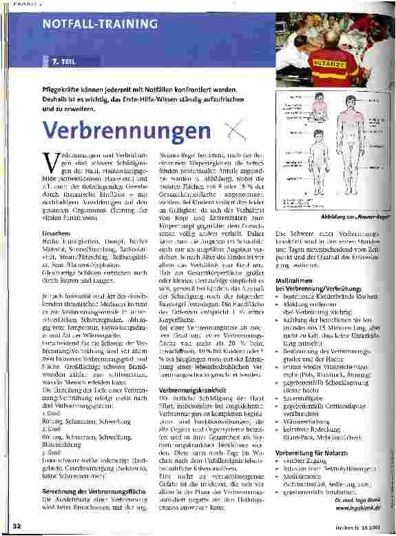Vorschauseite 1: Verbrennungen Notfalltraining, 7. Teil